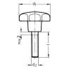 Poignée M8 x 40mm tige 25mm UNIVERSEL 6336S0840
