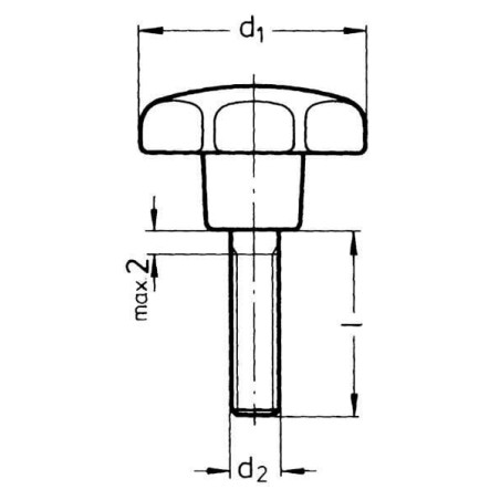 Poignée M12 x 63mm tige 25mm UNIVERSEL 6336S1263