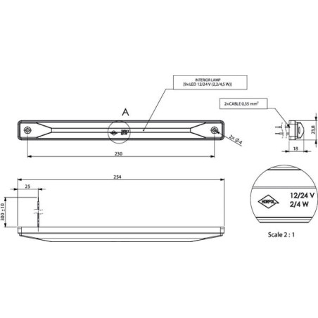 Plafonnier intérieur de cabine LED GOPART LA50004