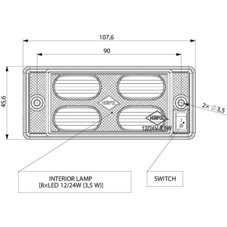 Plafonnier intérieur de cabine LED et interrupteur GOPART LA50001