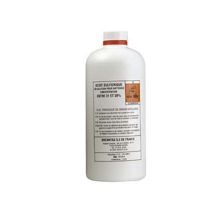 ACIDE BATTERIE - Bouteille 1 Litre - Electrolyte Pièce détachée Tracteur Tondeuse Autoportée