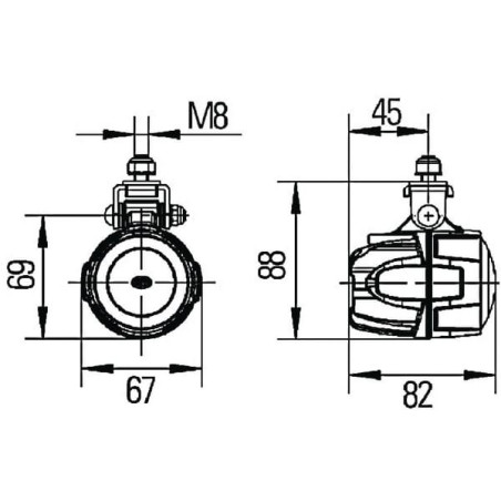 Phare de travail rond HELLA 1G0995050011