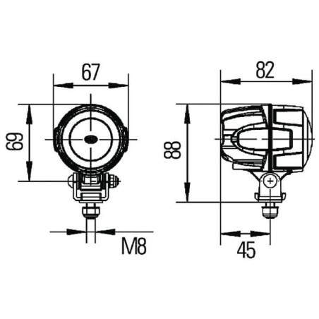 Phare de travail rond HELLA 1G0995050001