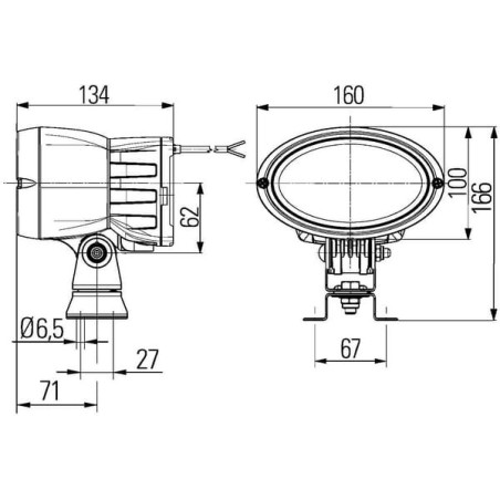 Phare de travail ovale HELLA 1GA996461311