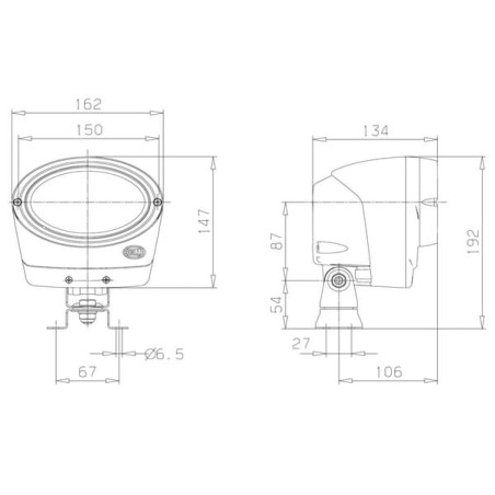 Phare de travail ovale HELLA 1GA996261561