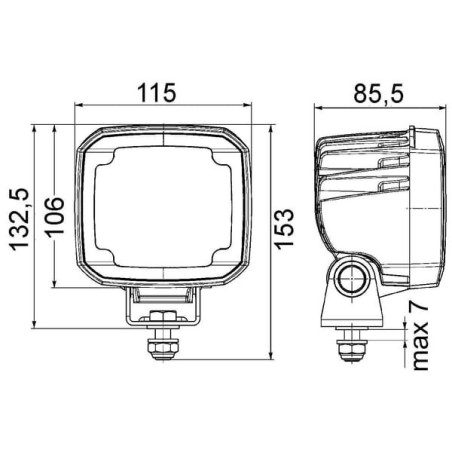 Phare de travail LED, 4000 lm, HELLA 1GA995606001