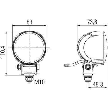 Phare de travail LED rond HELLA 1G0996476031