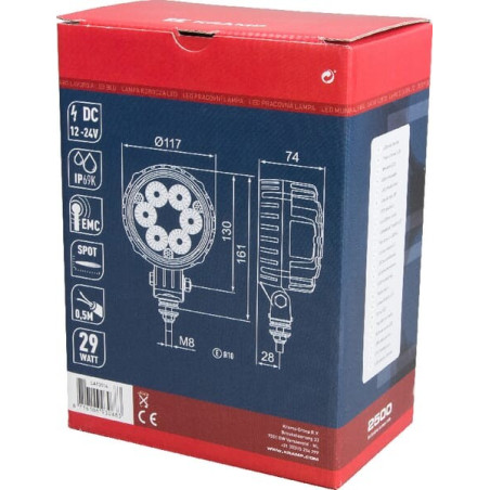 Phare de travail LED rond 29W UNIVERSEL LA10014
