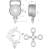 Phare de travail LED rond 29W UNIVERSEL LA10014