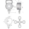 Phare de travail LED rond 29W UNIVERSEL LA10013