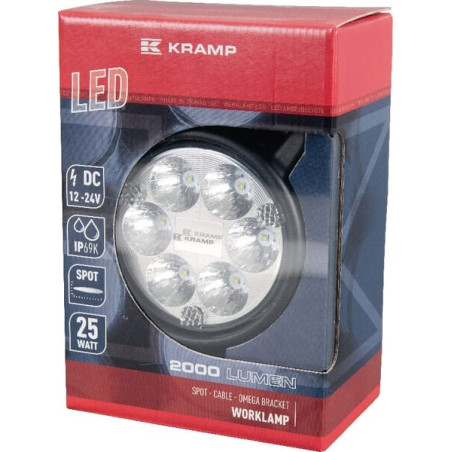 Phare de travail LED rond 25W UNIVERSEL LA10016