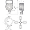 Phare de travail LED rond 25W UNIVERSEL LA10016