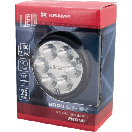 Phare de travail LED rond 25W UNIVERSEL LA10015
