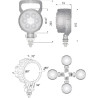 Phare de travail LED rond 25W UNIVERSEL LA10011