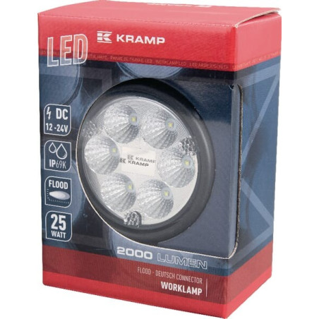 Phare de travail LED rond 25W UNIVERSEL LA10005
