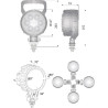 Phare de travail LED rond 25W UNIVERSEL LA10005