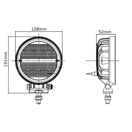 Phare de travail LED rond 24W UNIVERSEL LA10097