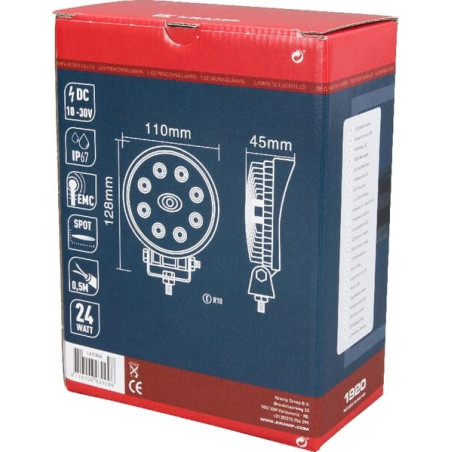Phare de travail LED rond 24W UNIVERSEL LA10026