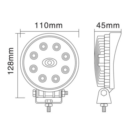 Phare de travail LED rond 24W UNIVERSEL LA10026