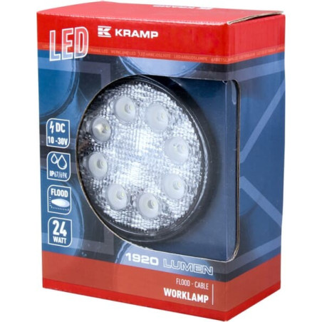 Phare de travail LED rond 24W UNIVERSEL LA10025