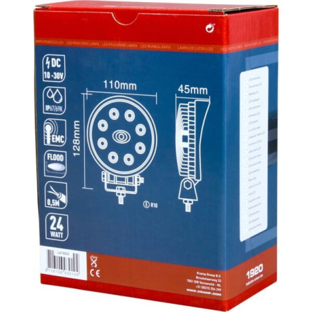 Phare de travail LED rond 24W UNIVERSEL LA10025