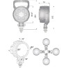 Phare de travail LED rond 24W UNIVERSEL LA10010