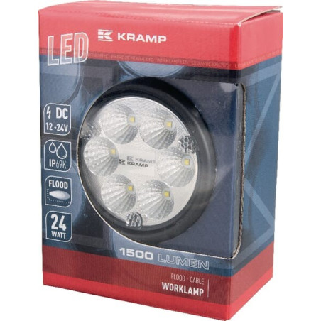 Phare de travail LED rond 24W UNIVERSEL LA10009