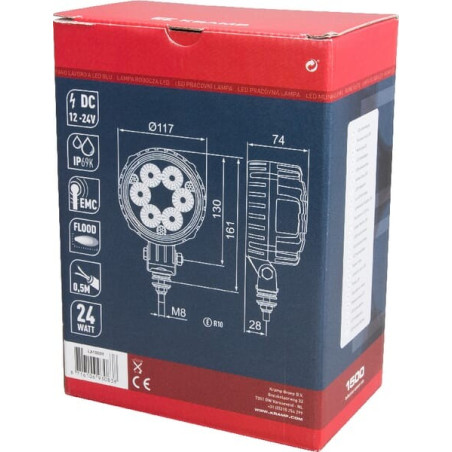 Phare de travail LED rond 24W UNIVERSEL LA10009