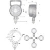 Phare de travail LED rond 24W UNIVERSEL LA10008
