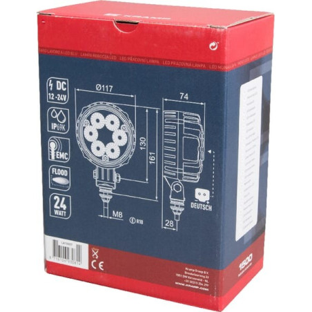 Phare de travail LED rond 24W UNIVERSEL LA10007