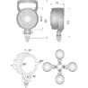 Phare de travail LED rond 24W UNIVERSEL LA10007