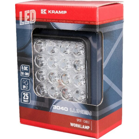 Phare de travail LED rectangle 25W UNIVERSEL LA10024