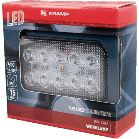 Phare de travail LED rectangle 15W UNIVERSEL LA10022