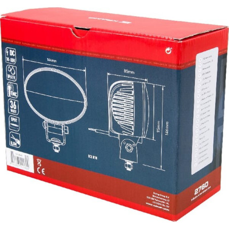 Phare de travail LED ovale 36W UNIVERSEL LA10060