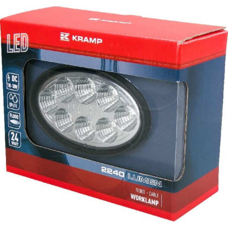 Phare de travail LED ovale 24W UNIVERSEL LA10058