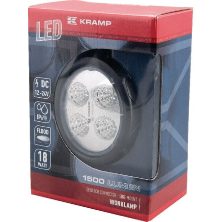 Phare de travail LED ovale 18W UNIVERSEL LA10018