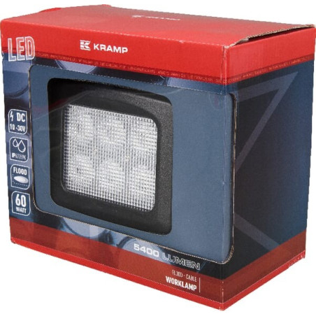 Phare de travail LED carré 60W UNIVERSEL LA10082