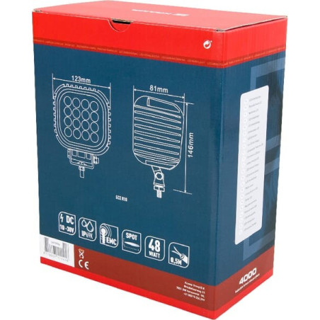 Phare de travail LED carré 48W UNIVERSEL LA10056