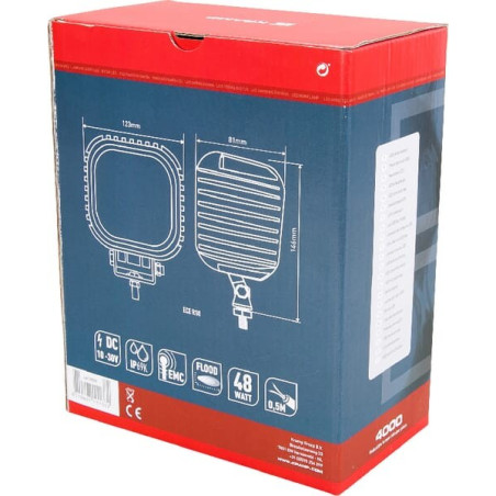 Phare de travail LED carré 48W UNIVERSEL LA10055