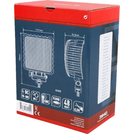 Phare de travail LED carré 48W UNIVERSEL LA10047