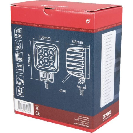 Phare de travail LED carré 42W UNIVERSEL LA10027