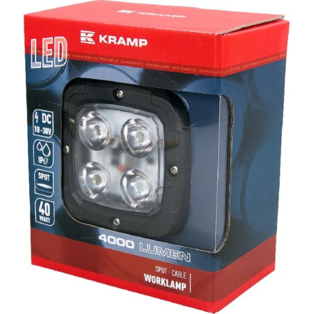 Phare de travail LED carré 40W UNIVERSEL LA10045