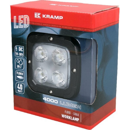 Phare de travail LED carré 40W UNIVERSEL LA10044