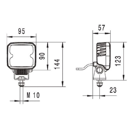 Phare de travail LED carré 25W HELLA 1GA996283011