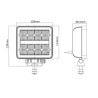 Phare de travail LED carré 24W UNIVERSEL LA10096