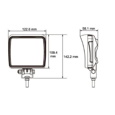 Phare de travail LED carré 18W UNIVERSEL LA10093