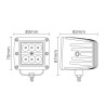 Phare de travail LED carré 18W GOPART LA15009