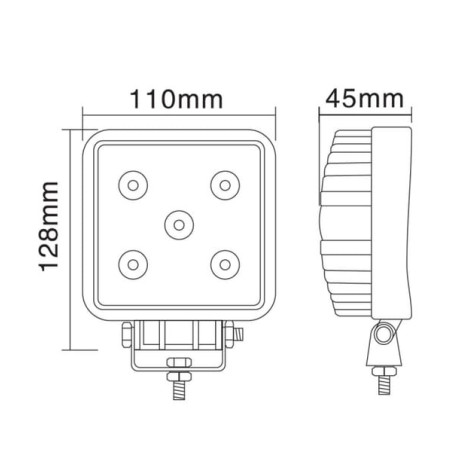 Phare de travail LED carré 15W GOPART LA15021