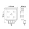 Phare de travail LED carré 15W GOPART LA15021