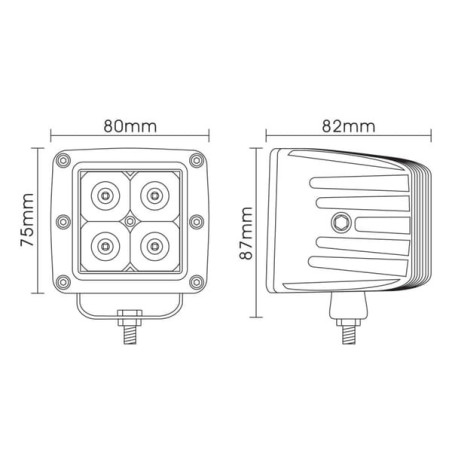 Phare de travail LED carré 12W GOPART LA15008